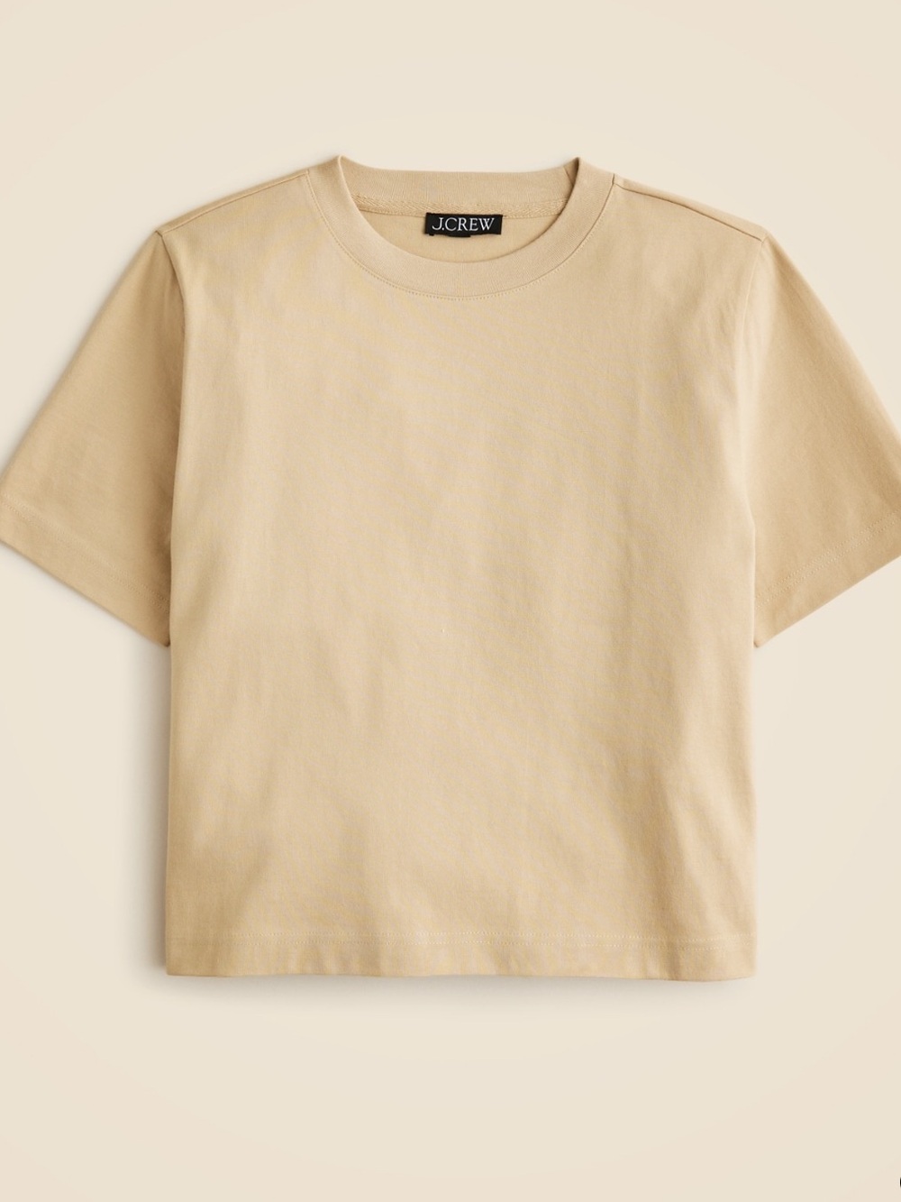 J.Crew relaxed Tan Crop T-shirt MD